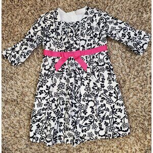 Hanna Anderson Girl's Black & White 100% Cotton Dress Church Spring